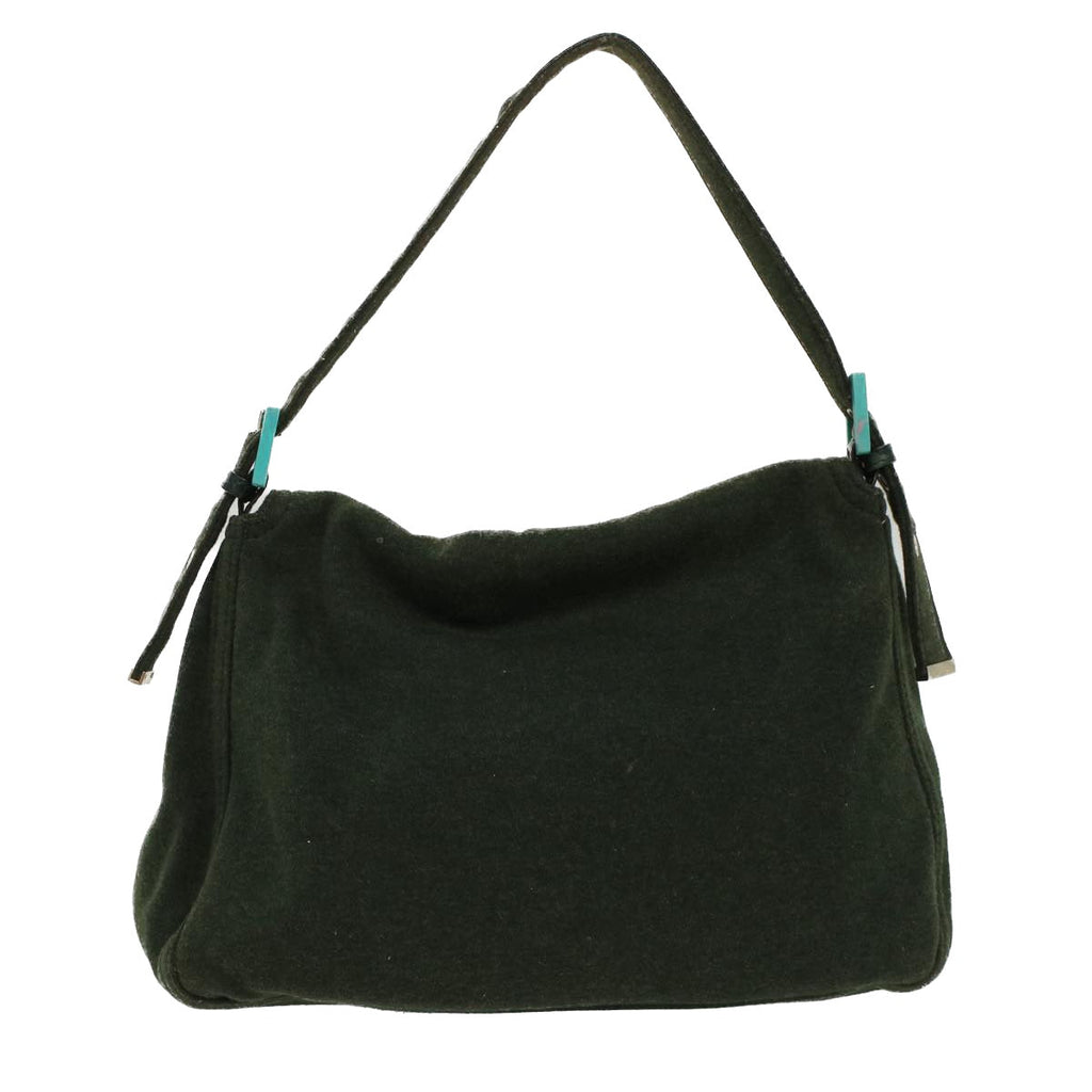 FENDI Mamma Baguette Shoulder Bag cotton Green Light Bluebs8194