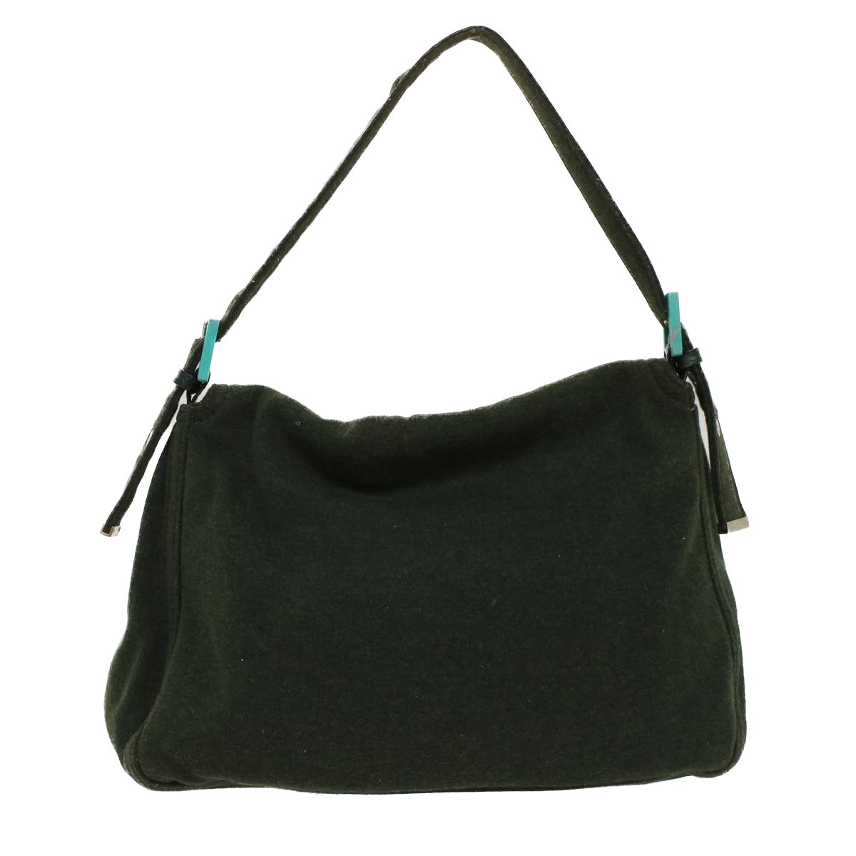 FENDI Mamma Baguette Shoulder Bag cotton Green Light Bluebs8194