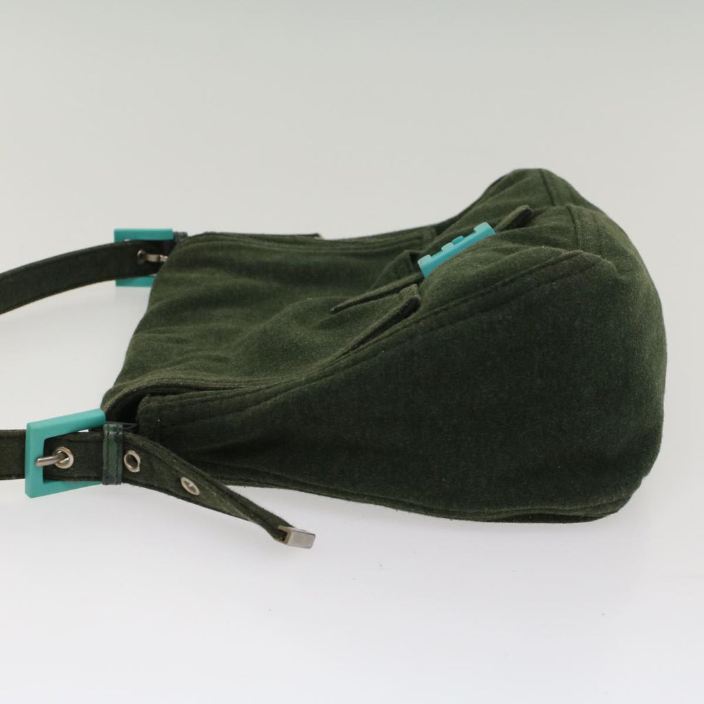 FENDI Mamma Baguette Shoulder Bag cotton Green Light Bluebs8194