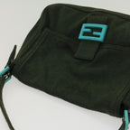 FENDI Mamma Baguette Shoulder Bag cotton Green Light Bluebs8194