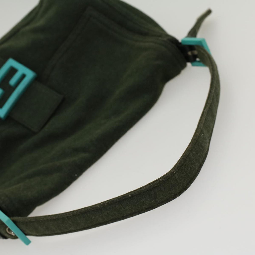FENDI Mamma Baguette Shoulder Bag cotton Green Light Bluebs8194