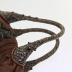 FENDI Zucca Canvas Spy Hand Bag Nylon Leather Brownbs8264