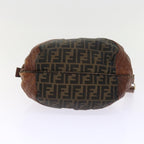 FENDI Zucca Canvas Spy Hand Bag Nylon Leather Brownbs8264