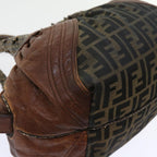 FENDI Zucca Canvas Spy Hand Bag Nylon Leather Brownbs8264