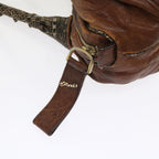 FENDI Zucca Canvas Spy Hand Bag Nylon Leather Brownbs8264