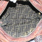 FENDI Zucca Canvas Spy Hand Bag Nylon Leather Brownbs8264
