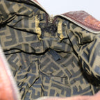 FENDI Zucca Canvas Spy Hand Bag Nylon Leather Brownbs8264