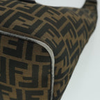 FENDI Zucca Canvas Mamma Baguette Shoulder Bag Black Brownbs8308