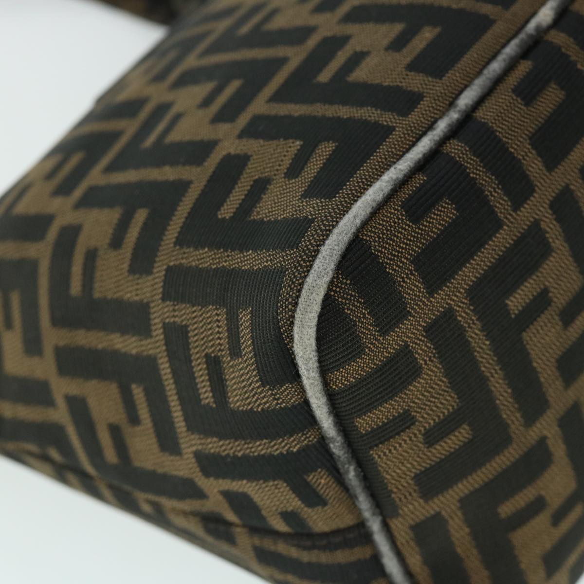 FENDI Zucca Canvas Mamma Baguette Shoulder Bag Black Brownbs8308