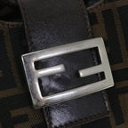 FENDI Zucca Canvas Mamma Baguette Shoulder Bag Black Brownbs8308