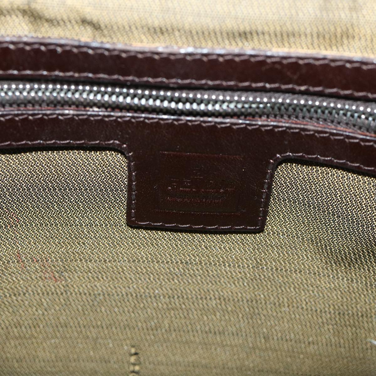 FENDI Zucca Canvas Mamma Baguette Shoulder Bag Black Brownbs8308