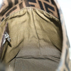 FENDI Zucca Canvas Mamma Baguette Shoulder Bag Black Brownbs8308