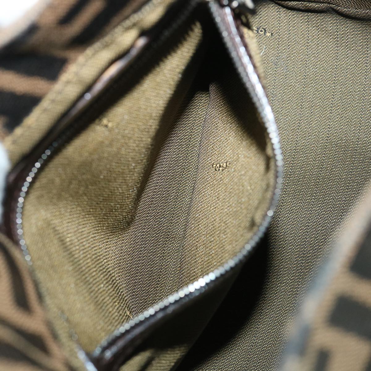 FENDI Zucca Canvas Mamma Baguette Shoulder Bag Black Brownbs8308