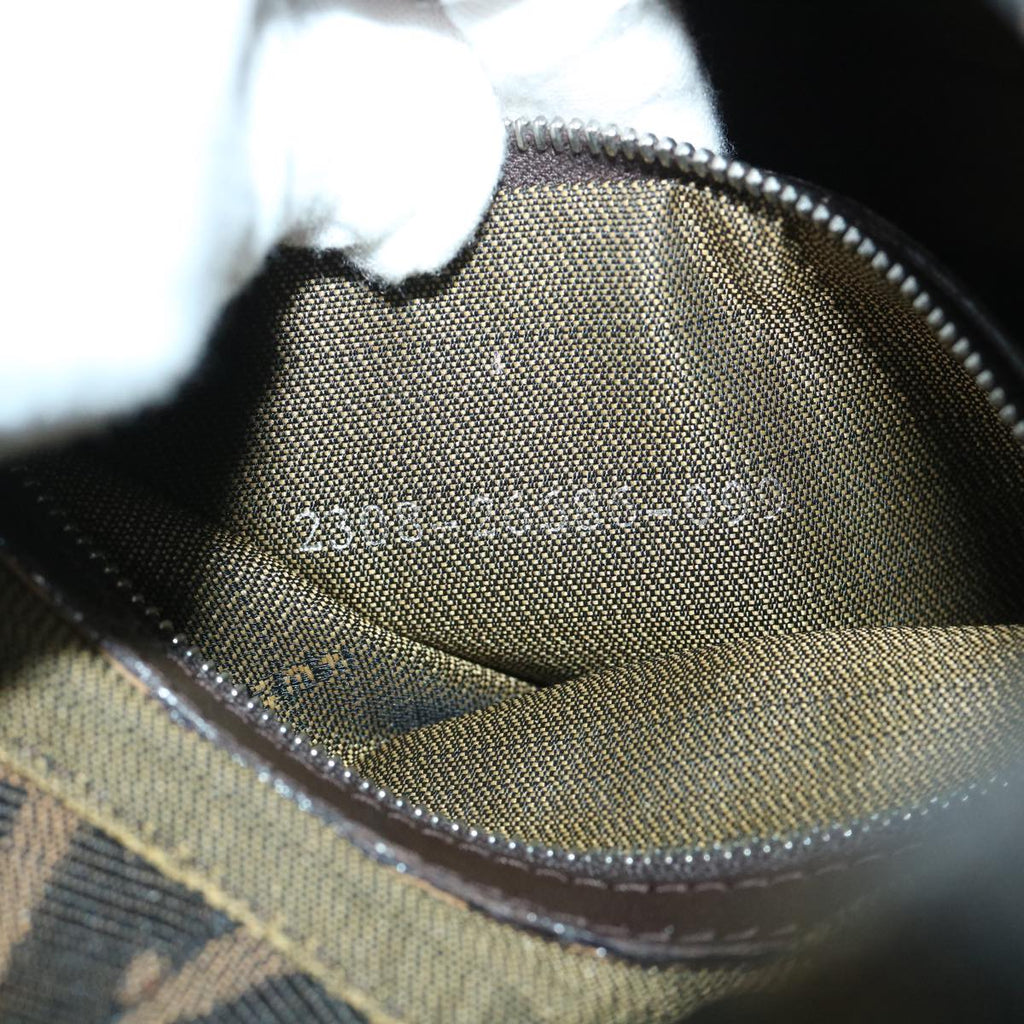 FENDI Zucca Canvas Mamma Baguette Shoulder Bag Black Brownbs8308