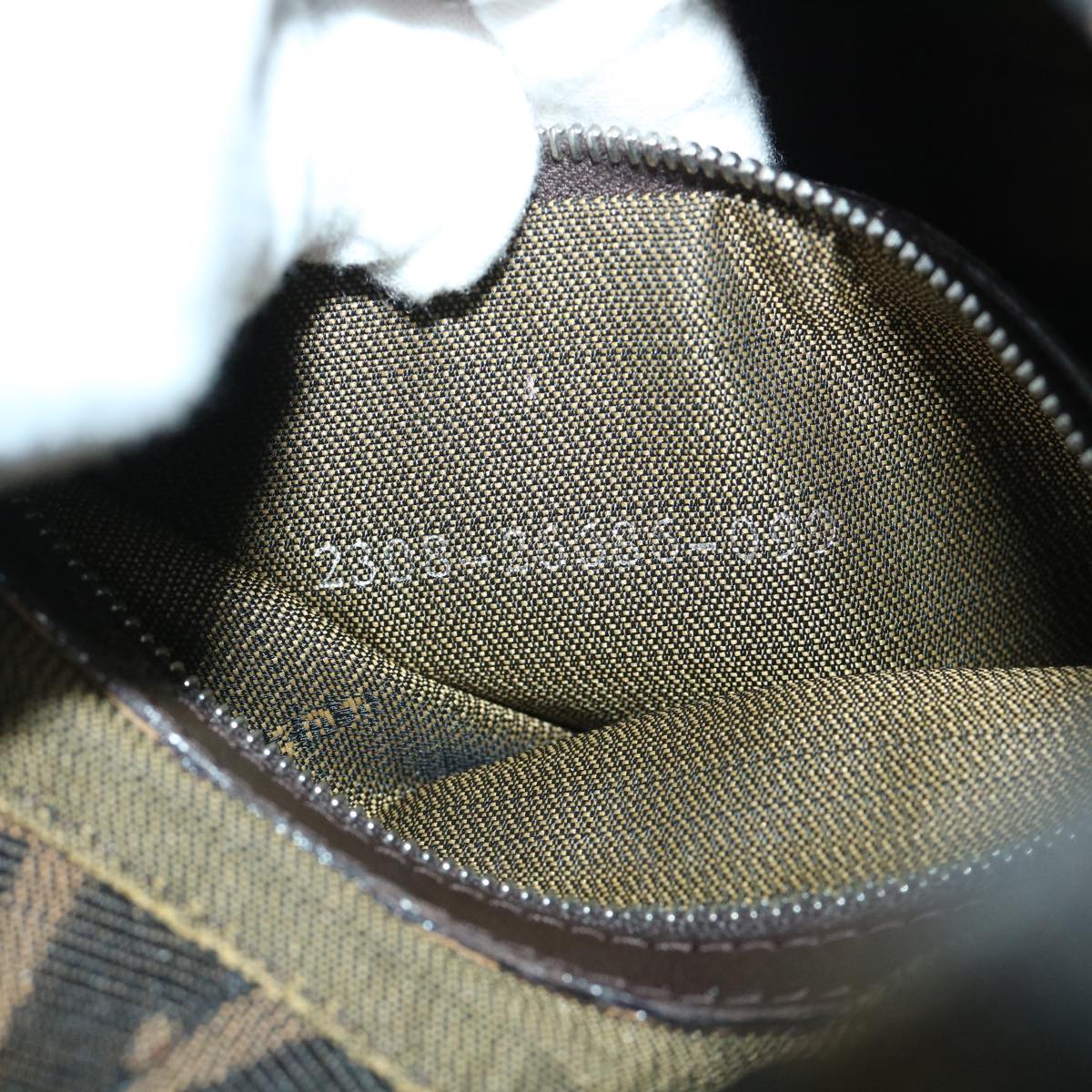 FENDI Zucca Canvas Mamma Baguette Shoulder Bag Black Brownbs8308