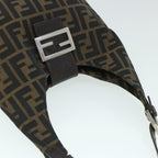 FENDI Zucca Canvas Mamma Baguette Shoulder Bag Black Brownbs8308
