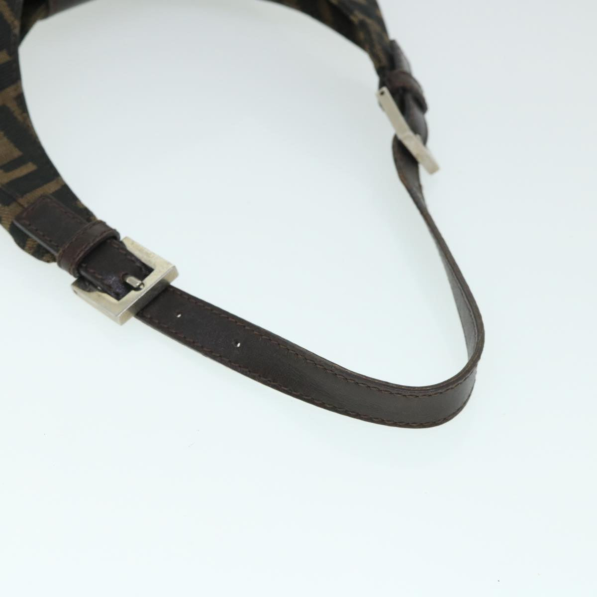 FENDI Zucca Canvas Mamma Baguette Shoulder Bag Black Brownbs8308