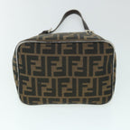 FENDI Zucca Canvas Mamma Baguette Shoulder Bag Black Brownbs8308