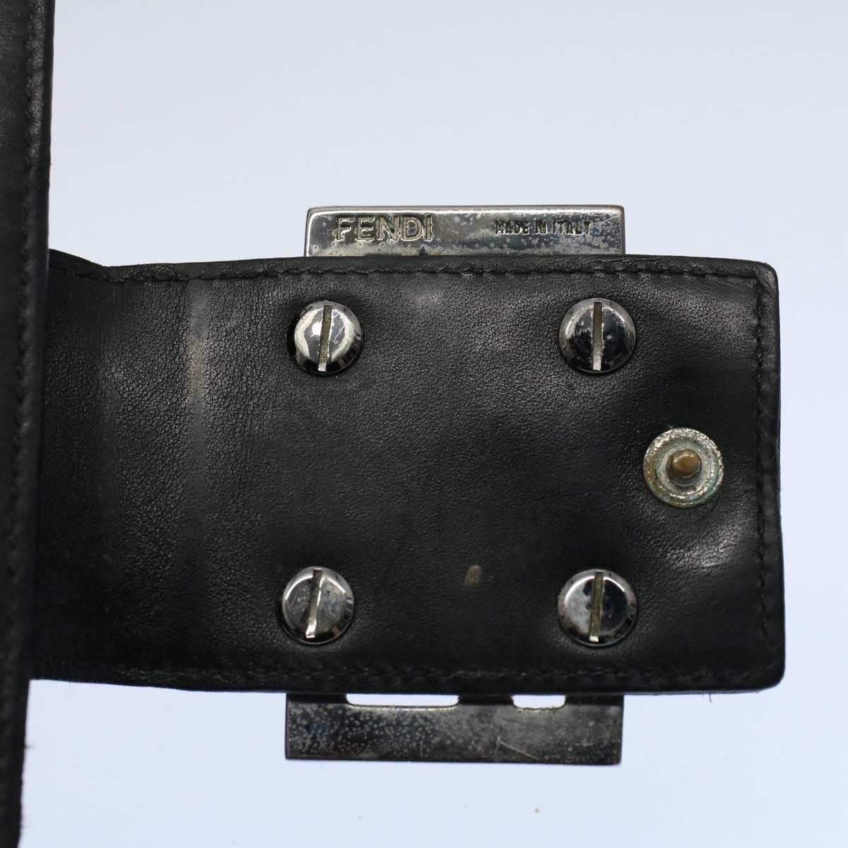 FENDI Zucca Zucchino Canvas Pouch Wallet Canvas 4Set Brown Blackbs8399