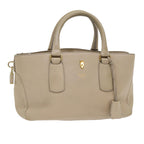 CELINE Hand Bag Leather Beige  8421