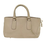 CELINE Hand Bag Leather Beige  8421