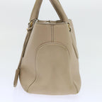 CELINE Hand Bag Leather Beige  8421