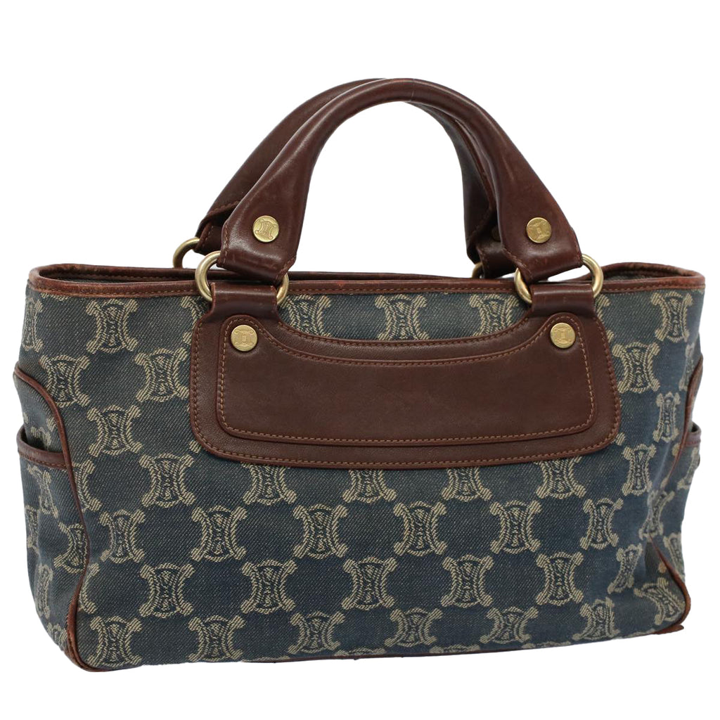 CELINE Paris Macadam Canvas Hand Bag Blue  8431