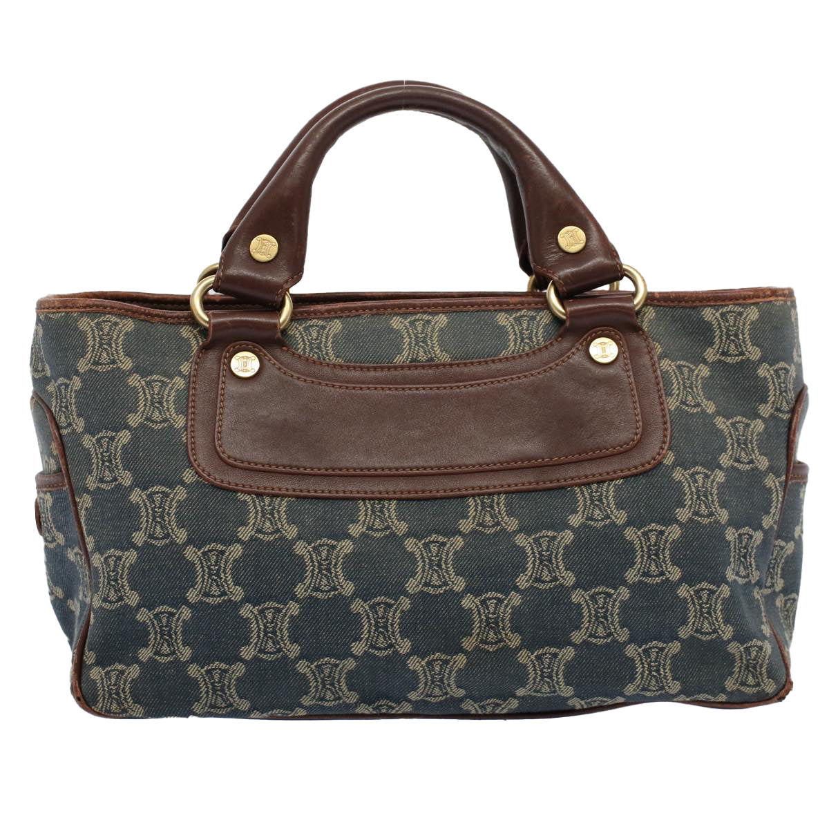 CELINE Paris Macadam Canvas Hand Bag Blue  8431