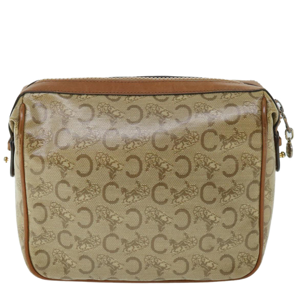 CELINE C Macadam Canvas Clutch Bag Coated Canvas Beige  8432