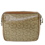 CELINE C Macadam Canvas Clutch Bag Coated Canvas Beige  8432