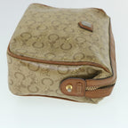 CHRISTIAN DIOR C Macadam Canvas Clutch Bag Coated Canvas Beige Auth bs8432