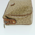 CELINE C Macadam Canvas Clutch Bag Coated Canvas Beige  8432