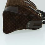 CELINE Macadam Canvas Boston Bag Leather Brown  8433