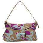 FENDI Mamma Baguette Shoulder Bag Canvas Multicolor 2305 26796 018bs8434