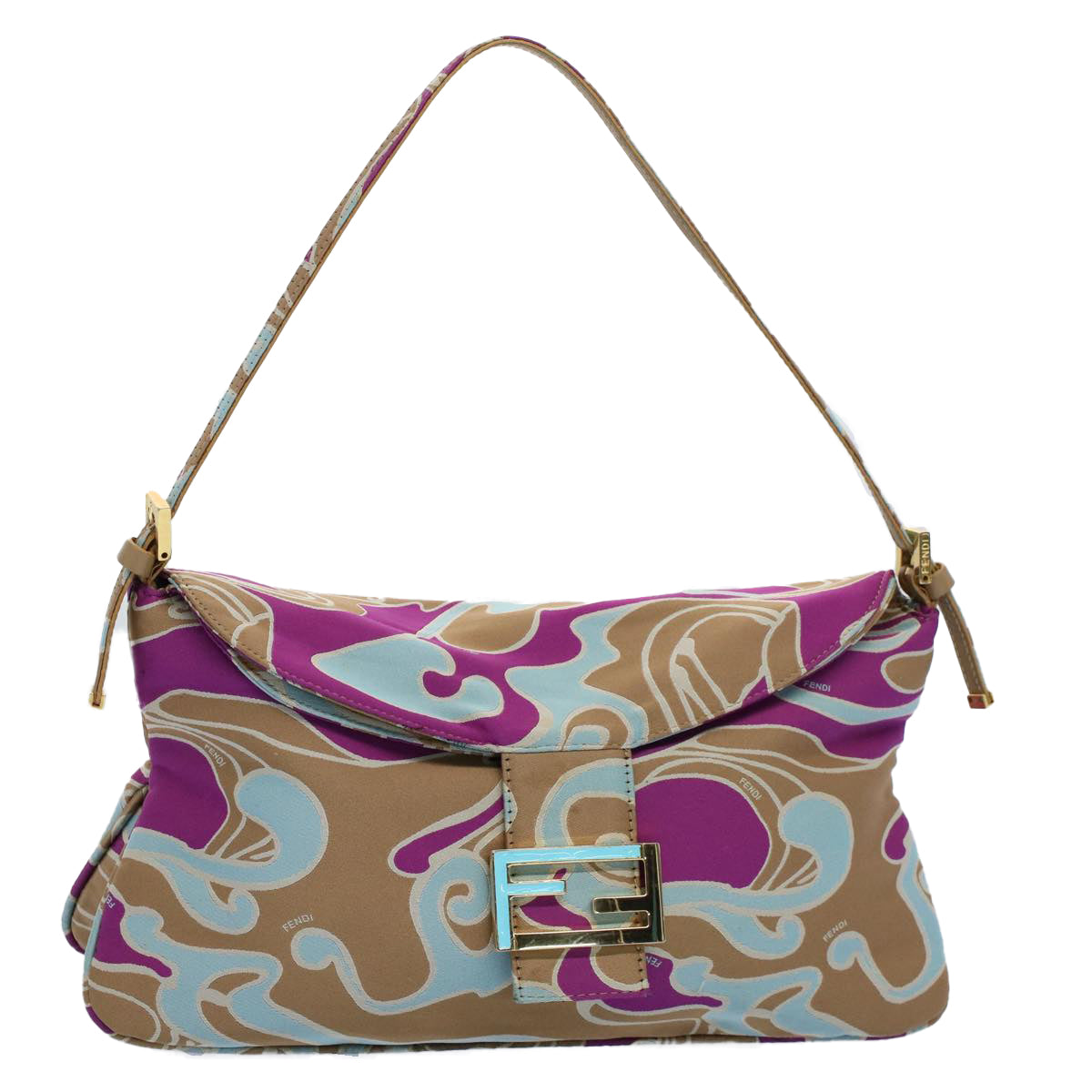 FENDI Mamma Baguette Shoulder Bag Canvas Multicolor 2305 26796 018bs8434