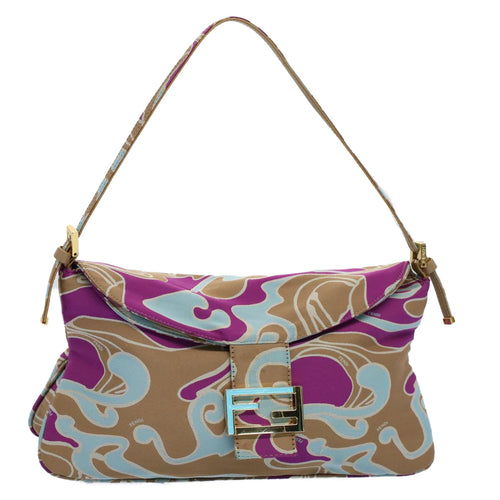FENDI Mamma Baguette Shoulder Bag Canvas Multicolor 2305 26796 018bs8434