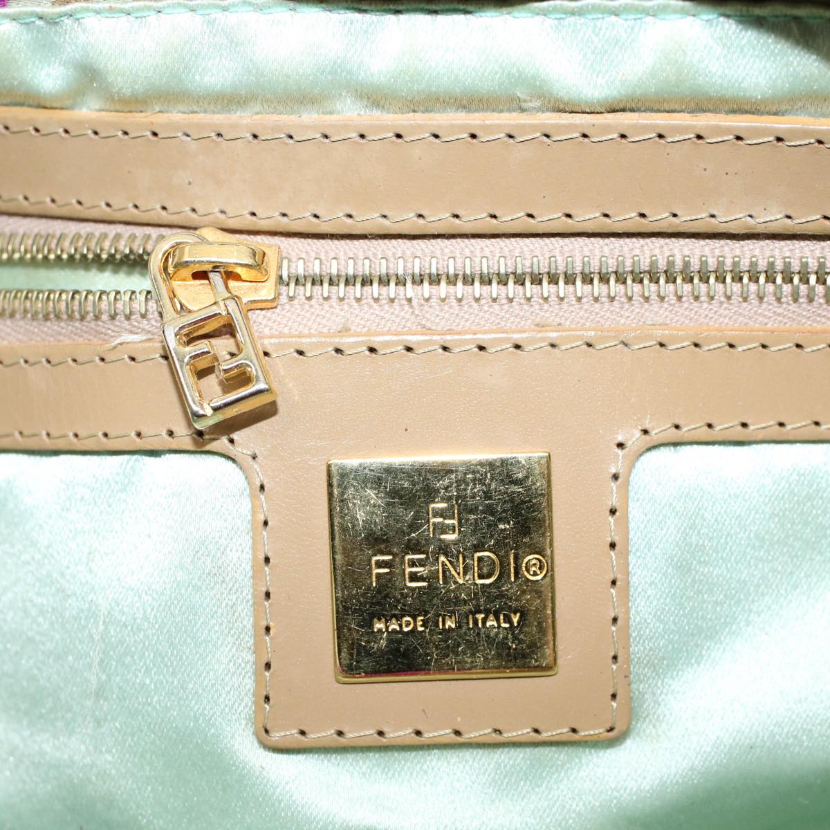 FENDI Mamma Baguette Shoulder Bag Canvas Multicolor 2305 26796 018bs8434