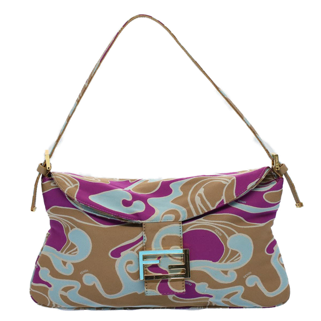 FENDI Mamma Baguette Shoulder Bag Canvas Multicolor 2305 26796 018bs8434