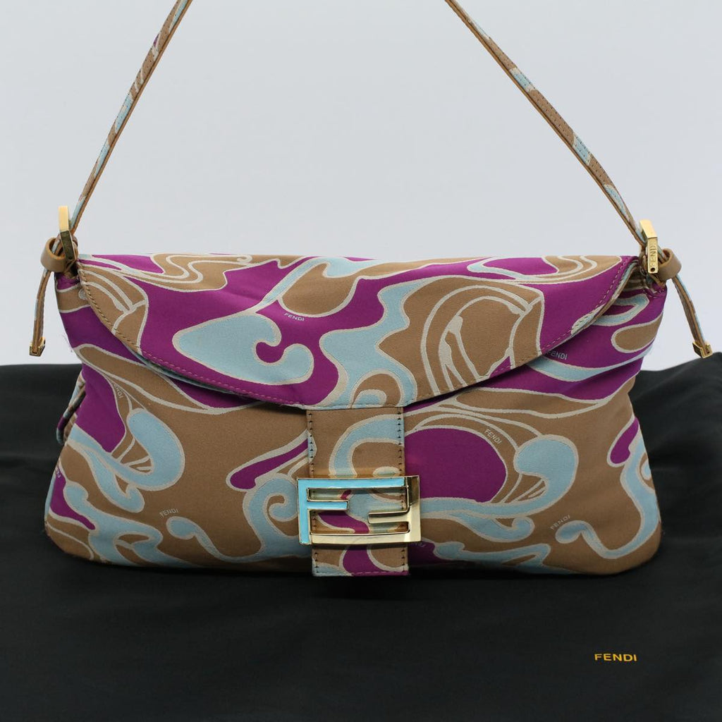 FENDI Mamma Baguette Shoulder Bag Canvas Multicolor 2305 26796 018bs8434