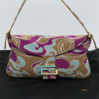 FENDI Mamma Baguette Shoulder Bag Canvas Multicolor 2305 26796 018bs8434