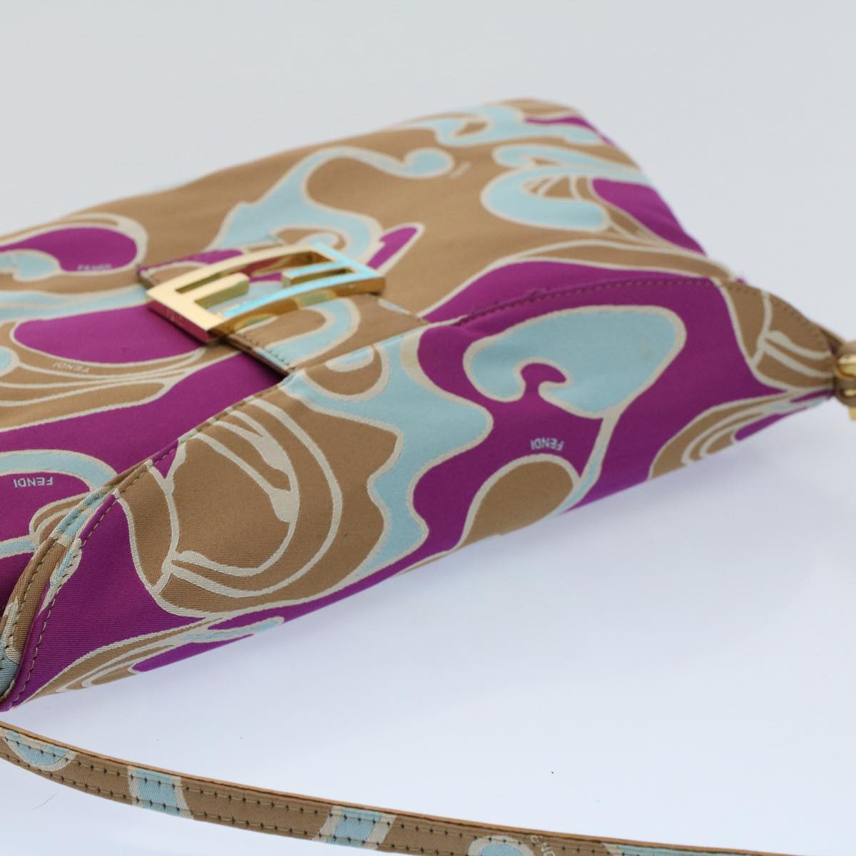 FENDI Mamma Baguette Shoulder Bag Canvas Multicolor 2305 26796 018bs8434