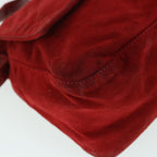 FENDI Mamma Baguette Shoulder Bag Suede Redbs8443
