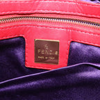 FENDI Mamma Baguette Shoulder Bag Suede Redbs8443