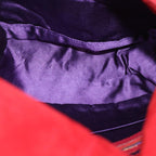 FENDI Mamma Baguette Shoulder Bag Suede Redbs8443