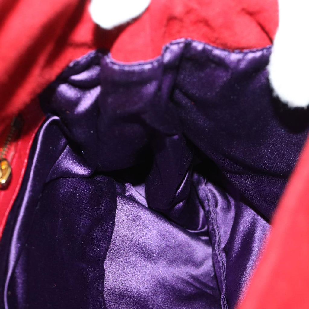 FENDI Mamma Baguette Shoulder Bag Suede Redbs8443