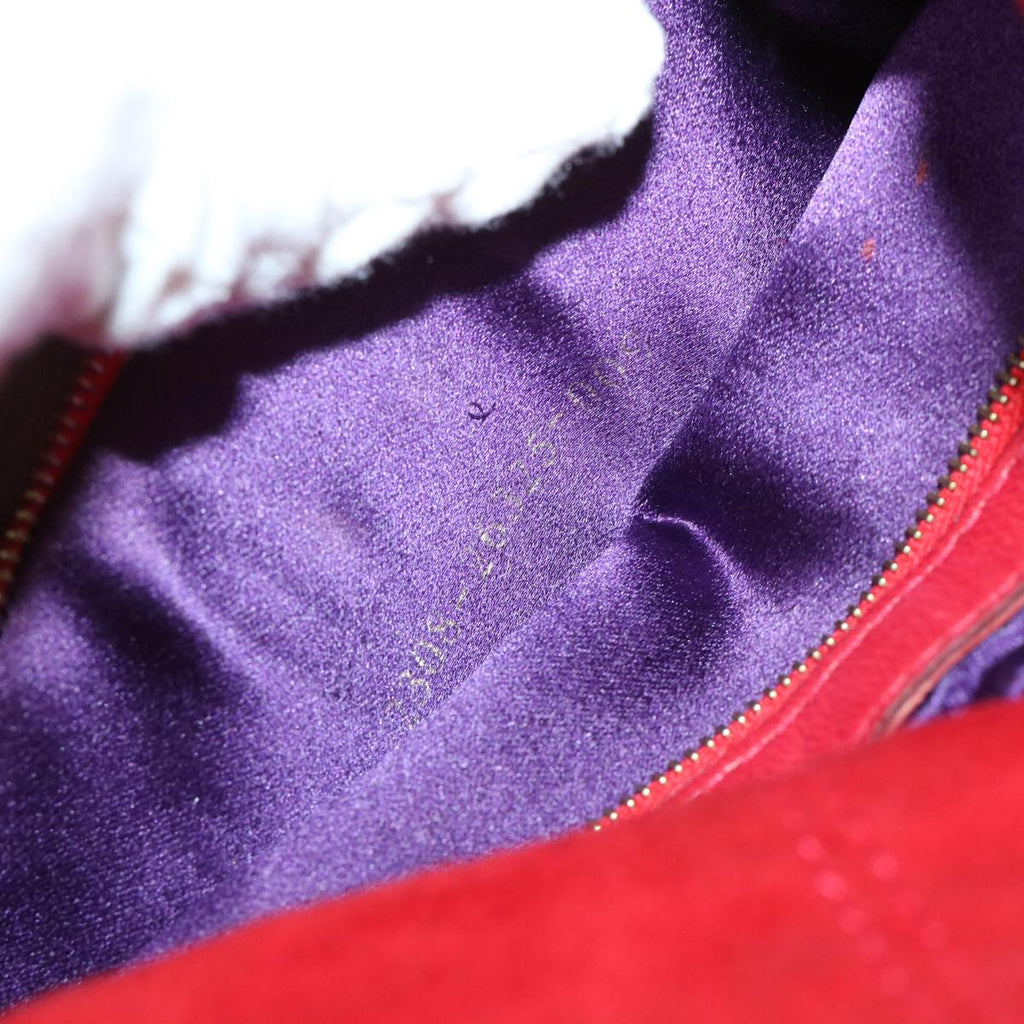 FENDI Mamma Baguette Shoulder Bag Suede Redbs8443