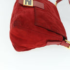 FENDI Mamma Baguette Shoulder Bag Suede Redbs8443