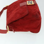 FENDI Mamma Baguette Shoulder Bag Suede Redbs8443
