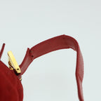 FENDI Mamma Baguette Shoulder Bag Suede Redbs8443