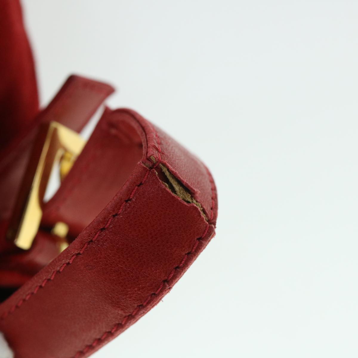 FENDI Mamma Baguette Shoulder Bag Suede Redbs8443